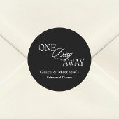 Eendaags repetitie diner Zwart en Wit Ronde Sticker