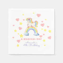 Eendags regenboog magische verjaardag servet