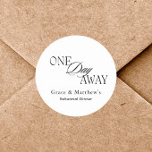 Eendags Rehearsal Dinner Zwart en Wit Ronde Sticker