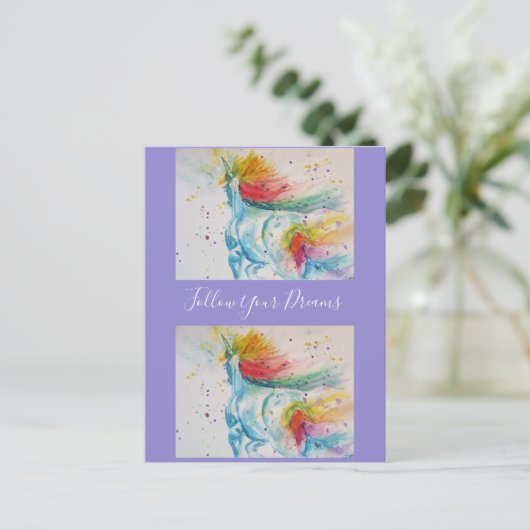 Eendags Waterverf Schilderij Dromen Ansichtkaart Briefkaart (Staand voorkant)