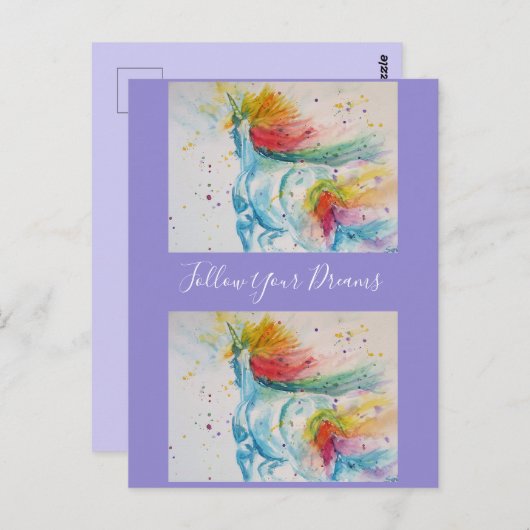 Eendags Waterverf Schilderij Dromen Ansichtkaart Briefkaart (Voorkant / Achterkant)