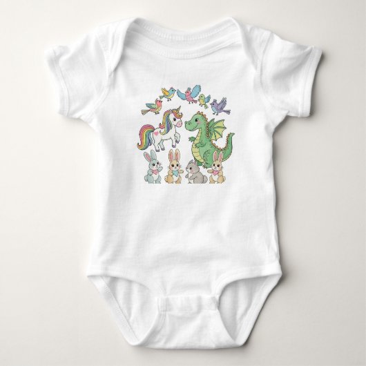 Eendagsdroom Draak Baby Body Romper (Voorkant)