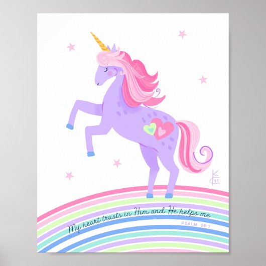 Eendagsdroom Psalm 28:7 Muurkunst afdruk 3 van 3 Poster (Voorkant)