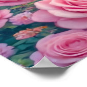 Eendagsgeboorte Rozen Magische Pastel Poster (Hoek)