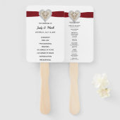 Eendagsvlieg Rode Kant Huwelijksprogramma Waaiers (Voorkant en achterkant)