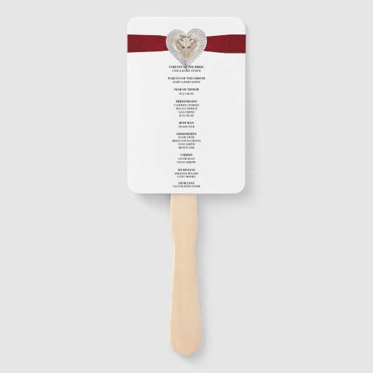 Eendagsvlieg Rode Kant Huwelijksprogramma Waaiers (Achterkant)