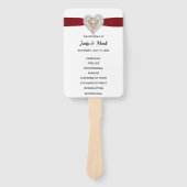 Eendagsvlieg Rode Kant Huwelijksprogramma Waaiers (Voorkant)