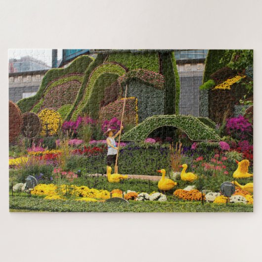Eendboer bloemendisplay, Peking, China Legpuzzel (Horizontaal)