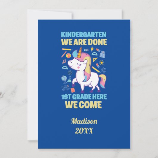 Eéndegroep afstudeerfeest Unicorn Kaart (Voorkant)