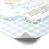 Eenden Adoptie Blauwe Strik Gingham Verjaardagsdec Poster (Hoek)