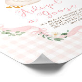Eenden adoptie roze strik geruite verjaardagsdecor poster (Hoek)
