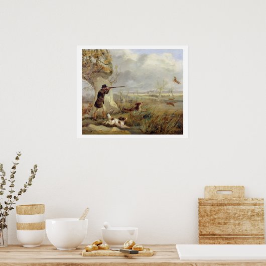 Eenden afschieten (olie op doek) poster (Keuken)