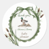 Eenden Baby Shower Bedankt Ronde Sticker (Voorkant)