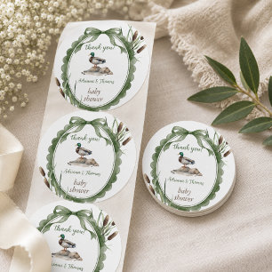 Eenden Baby Shower Bedankt Ronde Sticker