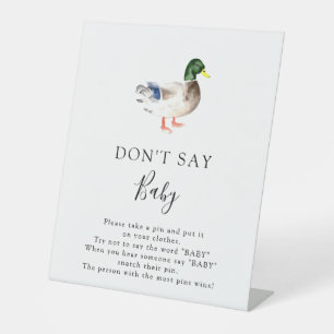Eenden Baby Shower Elegant Zeg Niet Baby Reclamebord Met Voetstuk