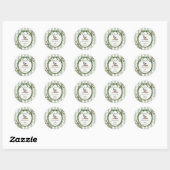 Eenden Baby Shower Gingham Bedankt Ronde Sticker (Vel)
