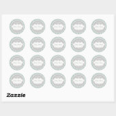Eenden baby shower ronde sticker (Vel)