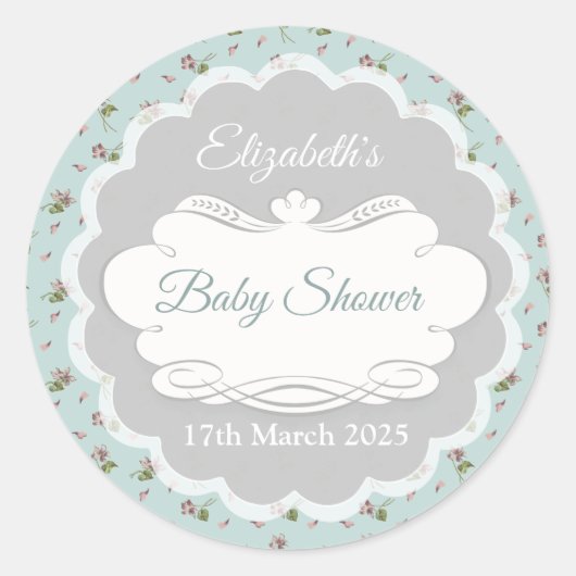 Eenden baby shower ronde sticker (Voorkant)