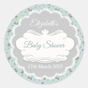 Eenden baby shower ronde sticker