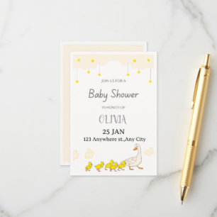 Eenden Baby Shower Uitnodiging Informatiekaartje