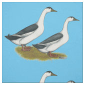 Eenden: Blauwe Magpies Stof (Swatch)