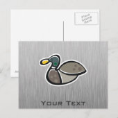 Eenden; blik van geborsteld metaal briefkaart (Voorkant / Achterkant)