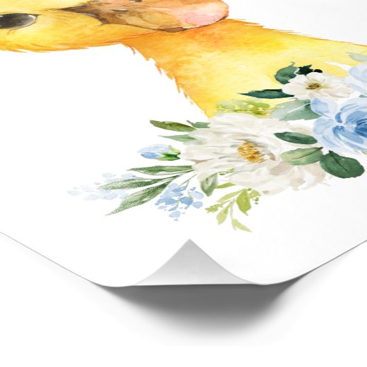 eenden, boerderijdieren, blauwe bloemen, jonge zus foto afdruk (Hoek)