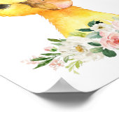 eenden, boerderijdieren, roze bloemen, meisjesseri poster (Hoek)