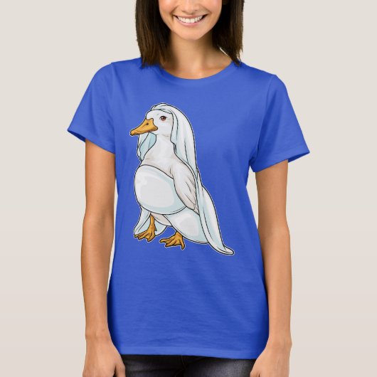 Eenden Bruids Sluier Trouwen T-shirt (Voorkant)