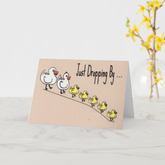 Eenden die aan je denken kaart (Gele Bloem)