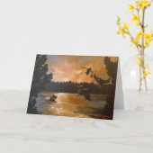 Eenden die binnen voor het Wenskaart van de Nacht Kaart (Gele Bloem)