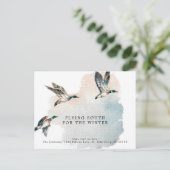 Eenden die zuid vliegen Tijdelijke adreswijziging Aankondigingskaart (Staand voorkant)