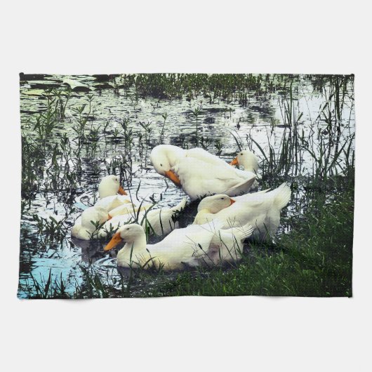 Eenden Dierenvijver Theedoek (Horizontaal)