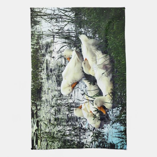 Eenden Dierenvijver Theedoek (Verticaal)