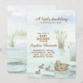 Eenden & eendjes babyshower uitnodiging (Voorkant / Achterkant)