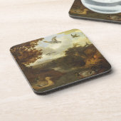 Eenden en andere vogels over een stroom in een Ita Drankjes Onderzetter (Linkerzijde)