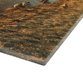 Eenden en boom bij zonsondergang snijplank (Hoek)