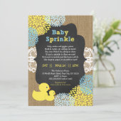 Eenden en Dahlia's baby strooien uitnodiging (Staand voorkant)