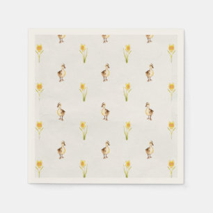 Eenden en diksen in de lente servet