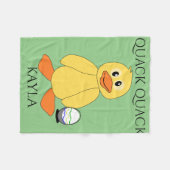 Eenden en kinderen deken. Kindernaam. Fleece Deken (Voorkant (Horizontaal))