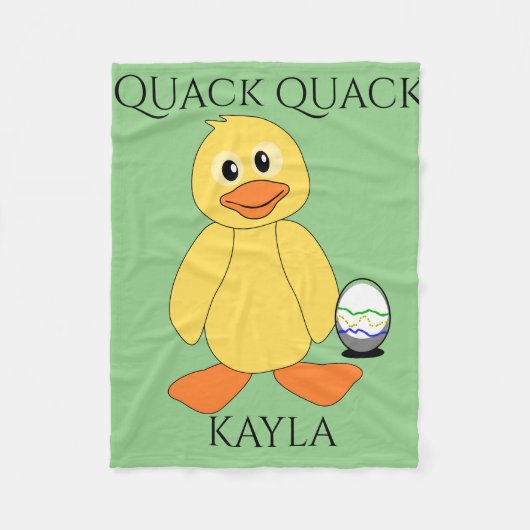 Eenden en kinderen deken. Kindernaam. Fleece Deken (Voorkant)