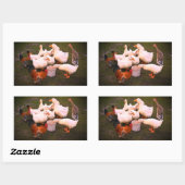 eenden en kippen die schimmels eten rechthoekige sticker (Vel)