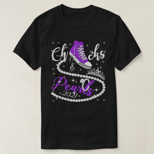 Eenden en parels 2023 Paarse Sneakers T-shirt (Design voorkant)