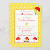  eenden en Polka Dots Baby shower Kaart (Voorkant / Achterkant)