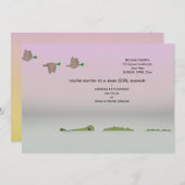 Eenden & Gator Cartoon Baby Meisje Douche Kaart (Voorkant / Achterkant)