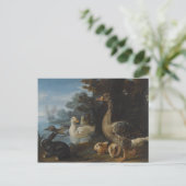 Eenden Guinee Pigs en een konijn in een gekookte L Briefkaart (Staand voorkant)