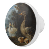 Eenden Guinee Pigs en een konijn in een gekookte L Keramische Knop (Rechts)