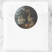 Eenden Guinee Pigs en een konijn in een gekookte L Ronde Sticker (Tas)