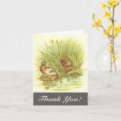 , eenden in de buurt van water "Dank je!" Kaart (Gele Bloem)