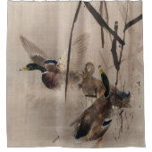 Eenden in de Japanse Schone Kunst Douchegordijn (Voorkant)